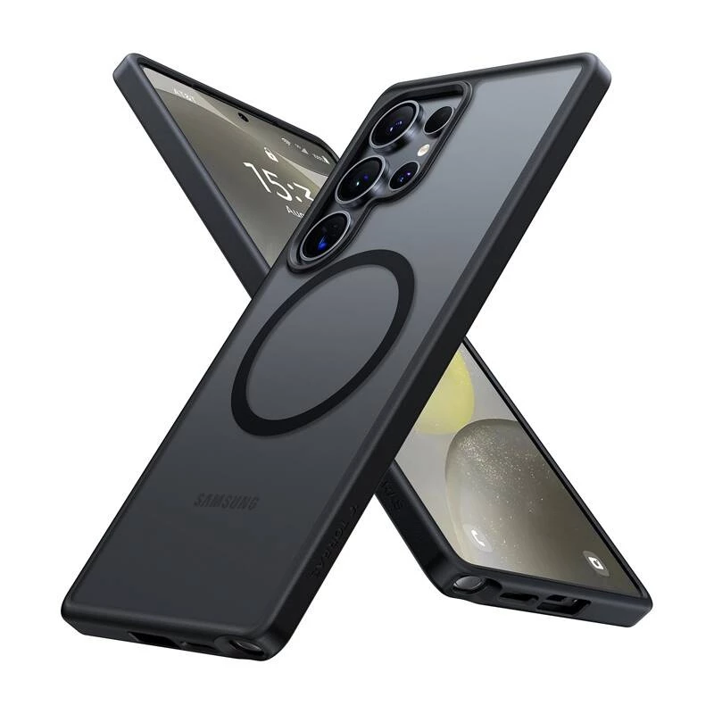 Torras Guardian Magnetic Case mit Ständer für Galaxy S25 Ultra, Schwarz (X00FX2231)