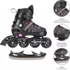 Nils Extreme NH11912 A 2IN1 Skates SCHWARZ/PINK GR. S (31-34) mit austauschbaren Hockeyskates