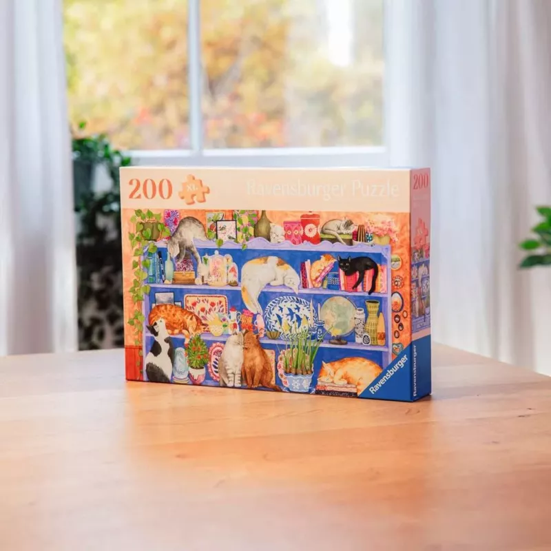 Jigsaw puzzle Ravensburger Feel Well & Puzzle Cats on the Shelf – 200 pieces