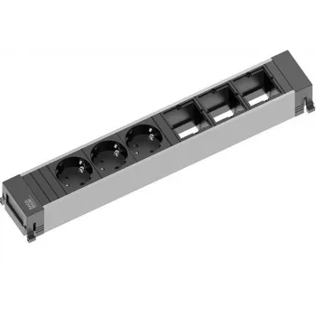 Bachmann POWER FRAME Stromverteiler 0,2 m 3 AC-Steckdosen Innenbereich Schwarz Grau