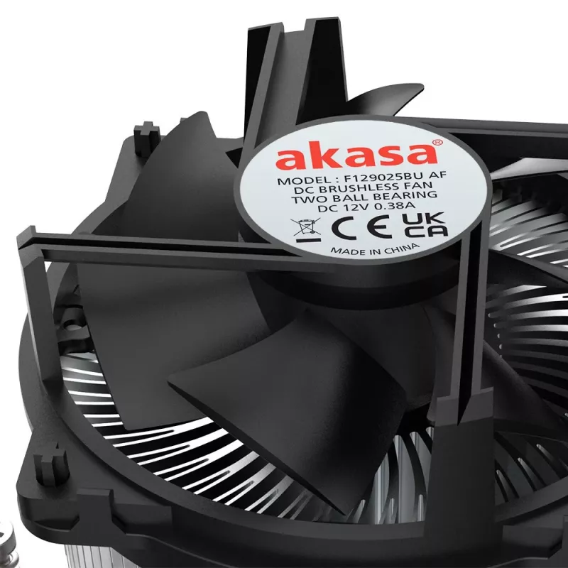 Akasa Intel LGA1700 Prozessor Hybrid-Kühler 9 cm Aluminium, Schwarz 1 Stk.