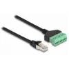 DeLOCK RJ45-Kabel Cat.6 Stecker auf Klemmleistenadapter 30 cm Schwarz Grün