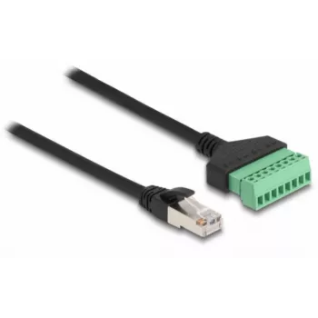 DeLOCK RJ45-Kabel Cat.6 Stecker auf Klemmleistenadapter 30 cm Schwarz Grün
