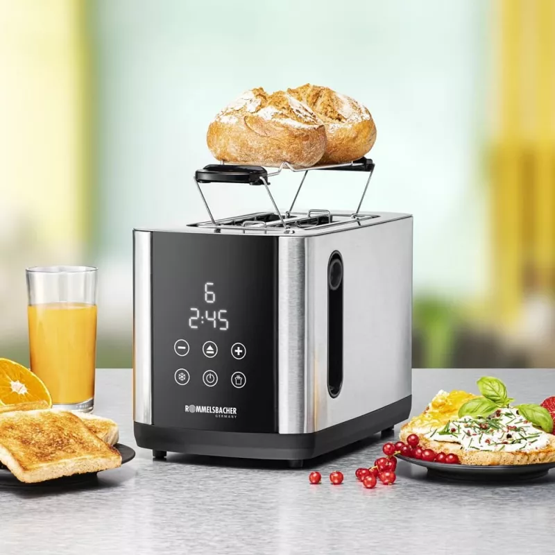Toaster Rommelsbacher TO850 2-Scheiben, 850 W, Edelstahl/Schwarz, XL-Schlitze