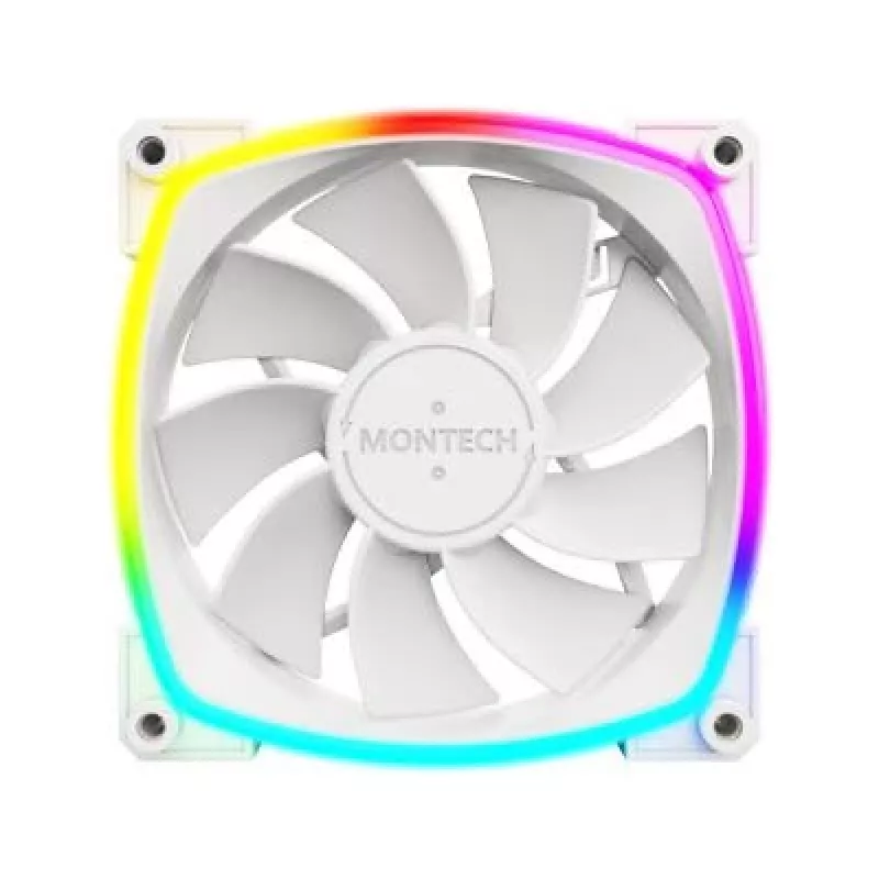 Montech RX120 PWM Computergehäuselüfter 12 cm Weiß 3 Stück