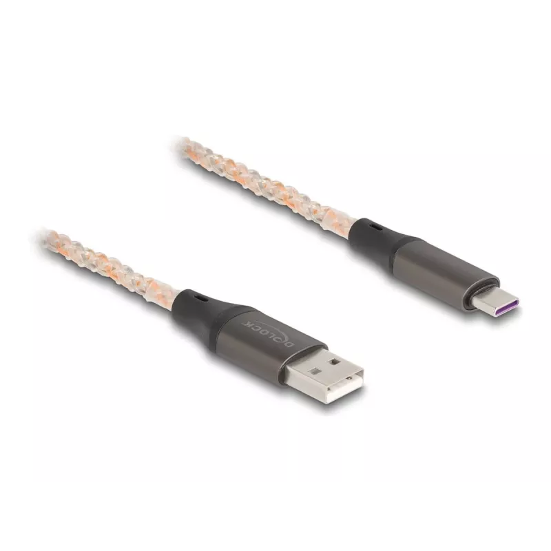 DeLOCK USB 2.0 Kabel Typ-A auf USB Typ-C RGB 1m