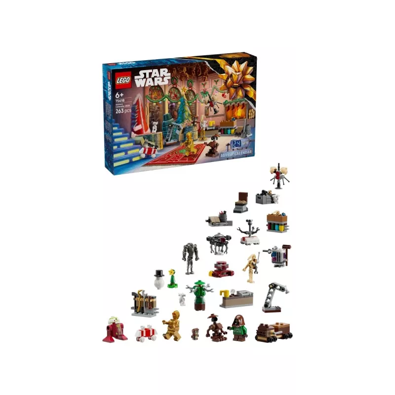 LEGO Star Wars Adventskalender 2025 — Set 75418, saisonale baubare Minifiguren und Modelle