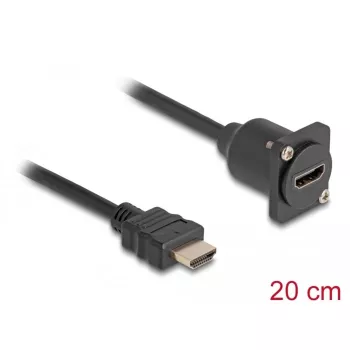 DeLOCK D-Type HDMI-Kabel Stecker auf Buchse schwarz 20 cm