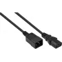 kabelmeister IEC-Verlängerungskabel IEC Gerätestecker C20 an IEC Gerätebuchse C13, schwarz, 1,00mm², 3m