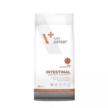 Trockenfutter VETEXPERT Veterinary Diet Intestinal für Katzen, 2 kg — Geflügel, 38 % Protein, 20 % Fett, gluten- und sojafrei