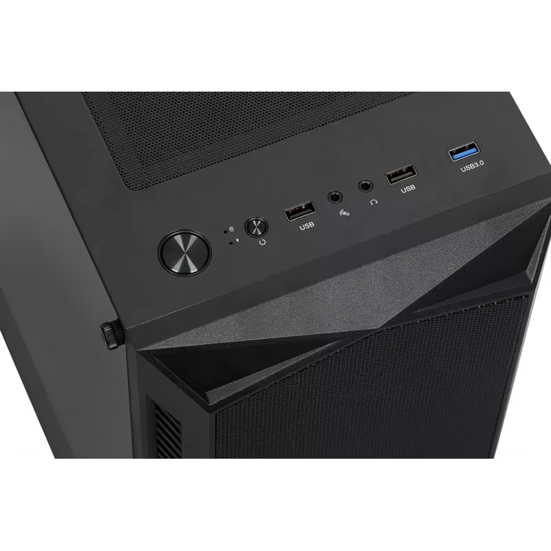 PC-Gehäuse IBOX LUPUS 27 Midi Tower ATX, gehärtetes Glas, RGB, 455×200×380 mm, unterstützt ATX, GPU bis zu 32 cm