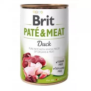 BRIT Pate&Meat Adult Duck - Nassfutter für Hunde - 400 g