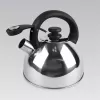 Wasserkocher Maestro MR1302 Edelstahl 2,5 L, induktionsgeeignet, Klappdeckelpfeife, schwarzer Griff