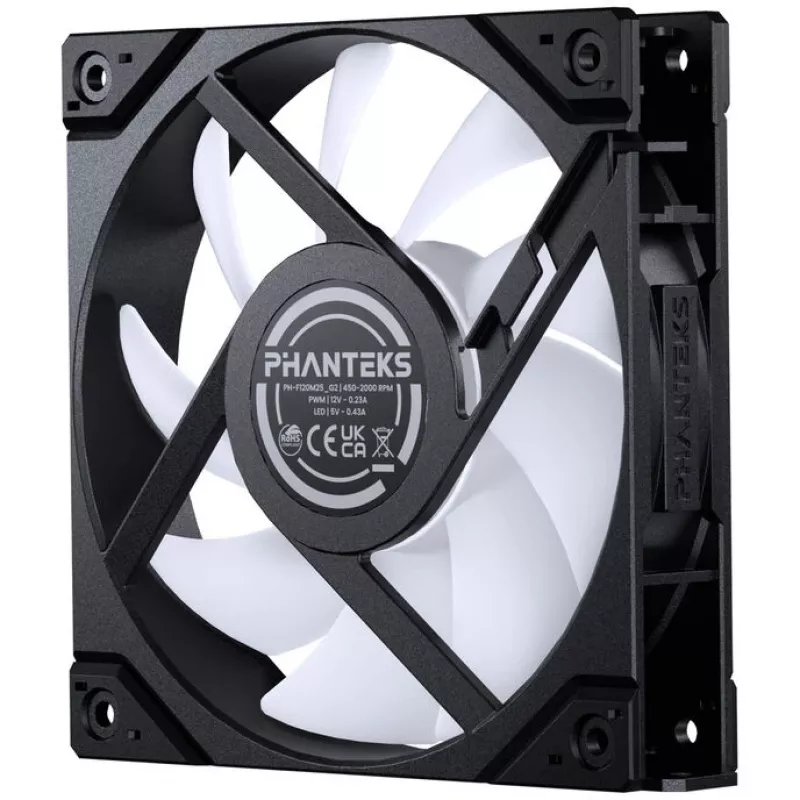 120mm PHANTEKS M25 Gen2 PWM D-RGB-Gehäuselüfter, schwarz, 3-Pin