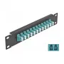 Glasfaser-Patchpanel DeLOCK 10 Zoll 12 Port LC Duplex aqua 1U schwarz