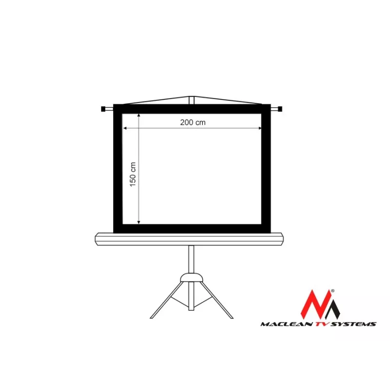 Projektionsleinwand mit Stativständer MACLEAN MC-595 200×150 cm (100 Zoll) 4:3