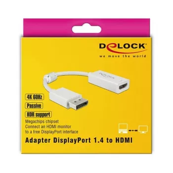 Videokabel-Adapter DeLOCK 63936 DisplayPort auf HDMI 0,1m Weiß