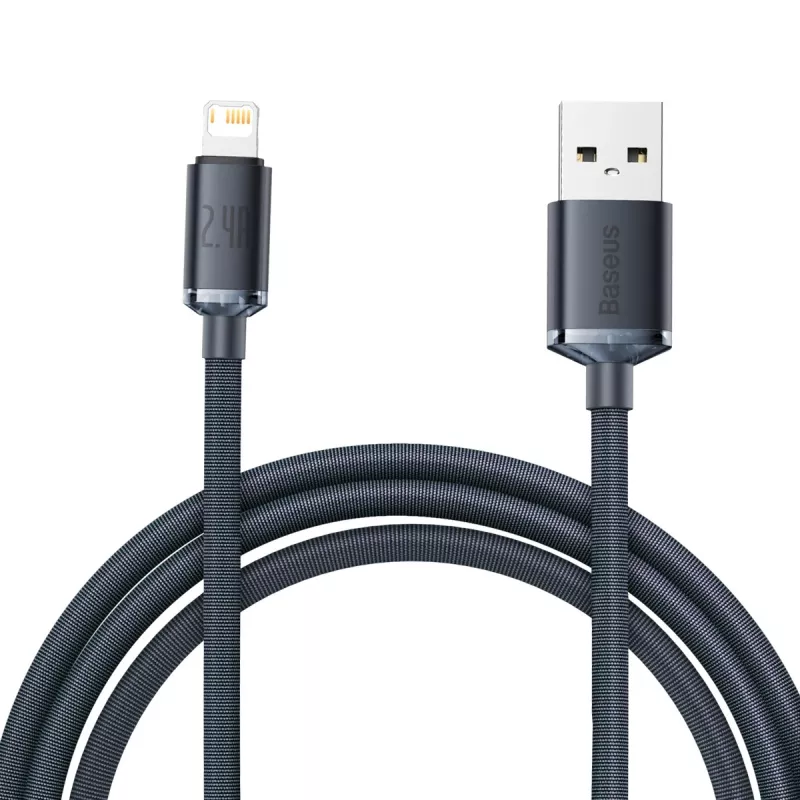 Baseus Crystal Shine Kabel USB auf Lightning, 2,4A, 2m (schwarz)