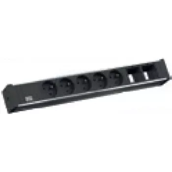 Bachmann Universal Stromverteiler 3 m 5 Schutzkontakt-Steckdosen Innenbereich Schwarz Silber