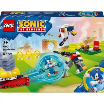 Konstruktionsspielzeug LEGO Sonic the Hedgehog 77001 Campfire Showdown Spielset, 177 Teile, 1 Minifigur, Alter 7+