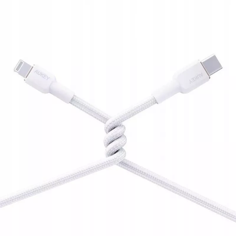 AUKEY CB-NAC1 Weißes Nylon-Kabel USB-C auf USB-A