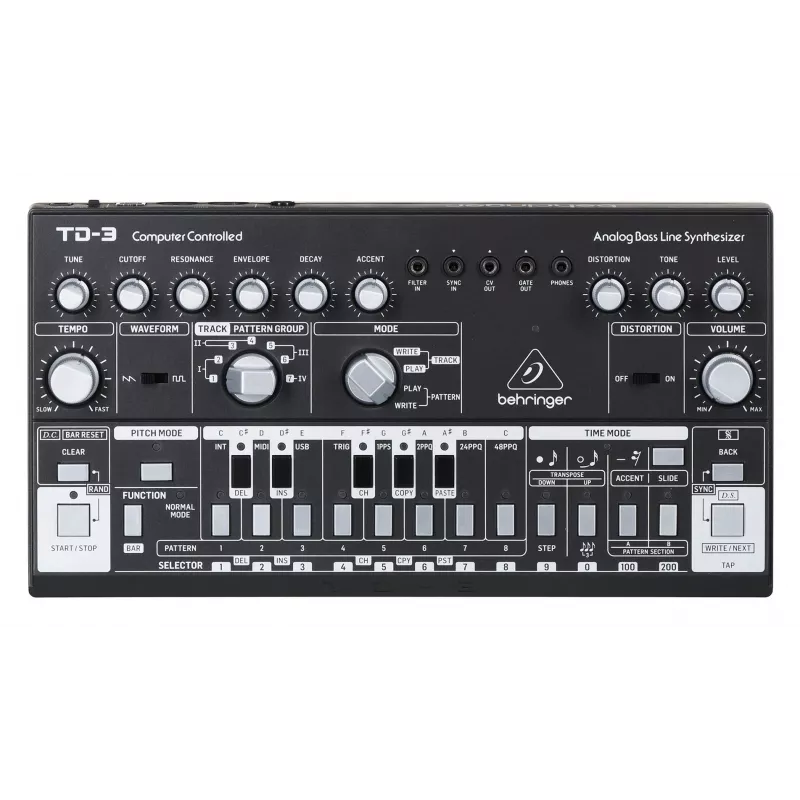 Analoger Synthesizer Behringer TD-3-SB Schwarz 9V DC