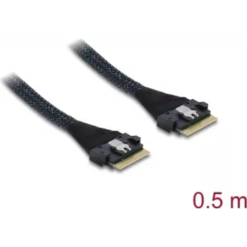 DELOCK PCIe 4.0 schlank SAS-Kabel SFF-8654 8i (0,5 m) Modell 82303