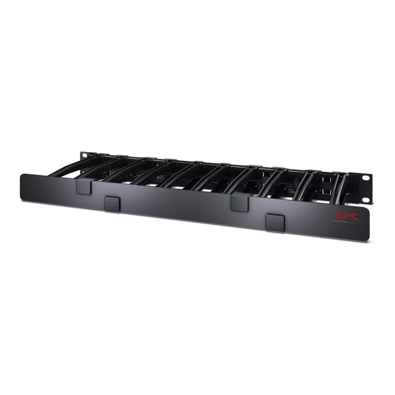 APC NetShelter Kabelmanagement, Horizontaler Kabelmanager, 1U, einseitig mit Abdeckung, Schwarz, 482,6 x 44,45 x 165,1 mm