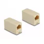 DeLOCK Adapter RJ45-Buchse auf RJ45-Buchse UTP beige Buchse/Buchse