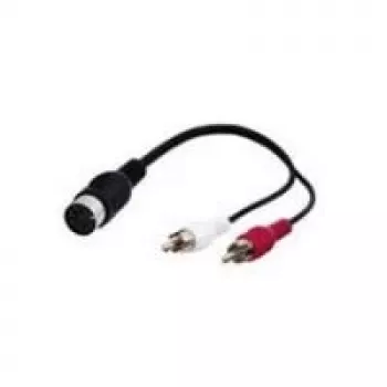 Wentronic Goobay DIN/RCA-Adapterkabel, 0,2 m – DIN-Buchse 180° (5-polig) > 2x RCA-Stecker (Audio links/rechts) (50004)