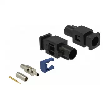 Koaxialstecker DELOCK 89755 — FAKRA A Stecker, vergoldete Kontakte, 9,4×25,6×7,4 mm