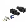 Koaxialstecker DELOCK 89755 — FAKRA A Stecker, vergoldete Kontakte, 9,4×25,6×7,4 mm