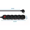 Power-Verlängerung ESPERANZA ELK215K – 3 m Kabel, 5 Typ-E-Schutzkontaktsteckdosen, für den Innenbereich, schwarz