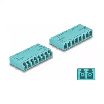 DeLOCK Glasfaserkoppler HD LC Octuplex Buchse auf LC Octuplex Buchse aqua