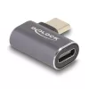 DeLOCK USB-Adapter 40 Gbps USB Type-C PD 3.0 100 W Stecker auf Buchse abgewinkelt links/rechts 8K 60 Hz Metall