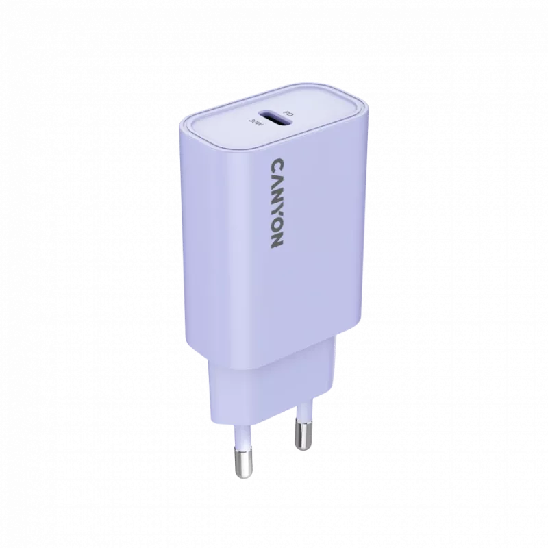 Wandladegerät CANYON OnCharge 30CL, 30W USB-C PD, 1x PD-Ausgang, EU-Stecker, Lila