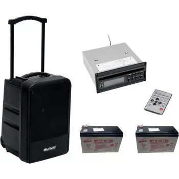 Tragbares drahtloses PA-System Omnitronic MOM-10BT4 mit CD-Player, USB, SD und 2 wiederaufladbaren Batterien