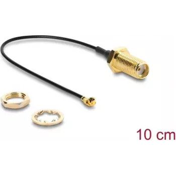 Koaxialkabel DELOCK 67413, SMA auf I-PEX MHF1, 1,13 mm, 0,1 m, schwarz