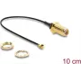Koaxialkabel DELOCK 67413, SMA auf I-PEX MHF1, 1,13 mm, 0,1 m, schwarz