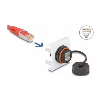 DeLOCK Easy 45 Modul Netzwerk RJ45 Cat.6A 45x45mm 1000 Mbit/s Schwarz