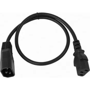 Netzverlängerungskabel Omnitronic 30235103, 3-adrig 0,75 mm², 0,6 m, schwarz