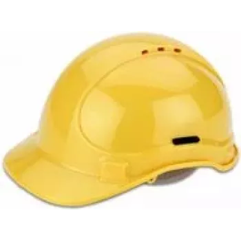 Sicherheits-Kopfschutz cimco 140202 — Polyethylen-Schutzhelm, weiß/gelb, 350 g