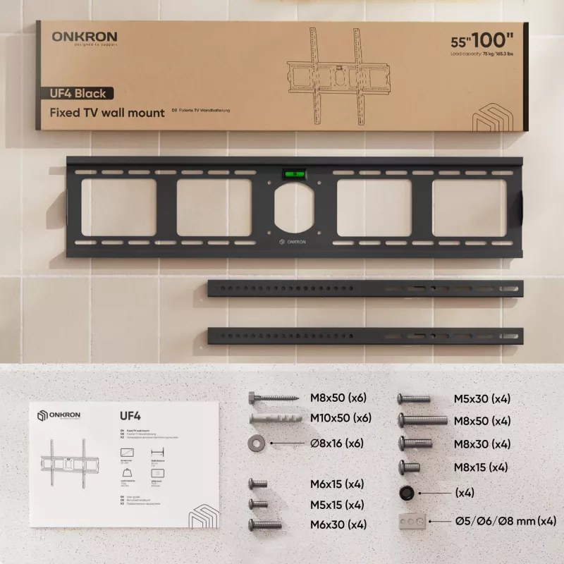 TV-Zubehör Wandhalterung/55-100/SCHWARZ UF4-B Onkron