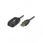 Manhattan USB-A auf USB-A Verlängerungskabel, 10 m, Stecker auf Buchse, Aktiv, 480 Mbit/s (USB 2.0), kaskadierbar, integrierter Repeater, Hi-Speed USB, Schwarz, Drei Jahre Garantie, Entspricht USB2AAEXT10M.