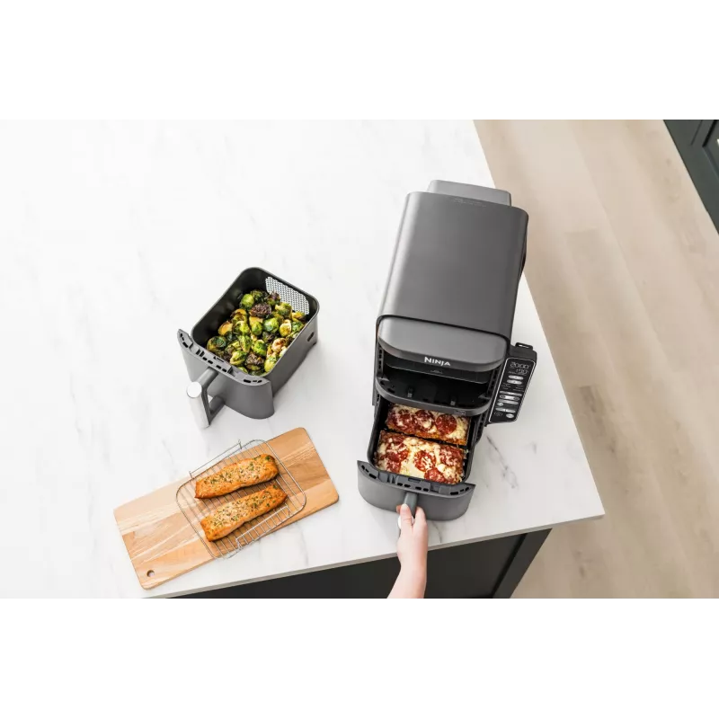 Ninja Double Stack XL Heißluftfritteuse 2 Fächer mit Temperatursonde SmartCook 9,5 L SL451EU