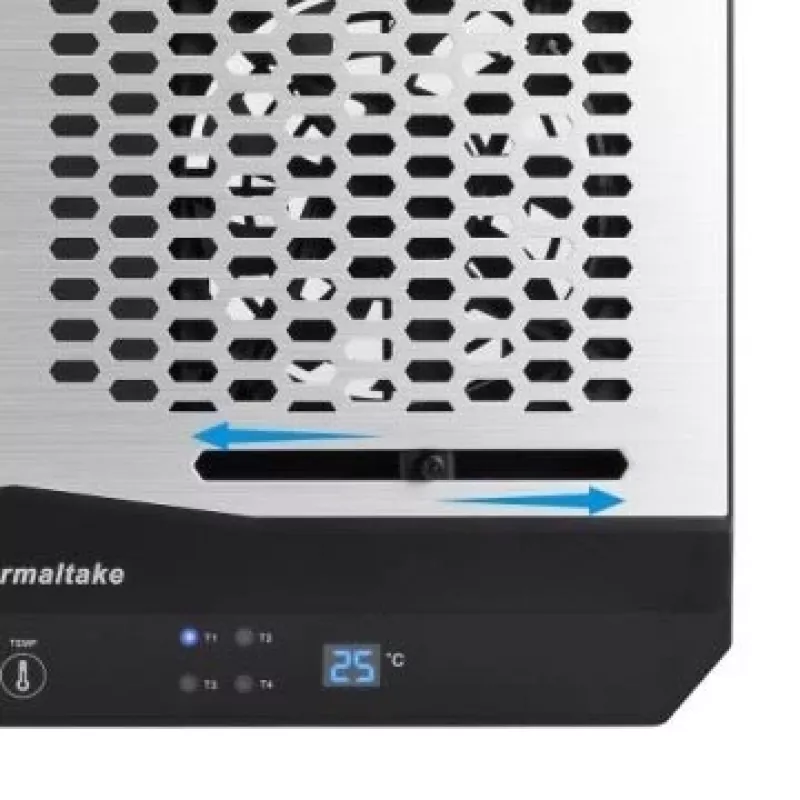 Notebook-Kühlpad THERMALTAKE CL-N002-PL12BL-A mit 12-cm-Lüfter, Aluminium und Kunststoff, 390×277,5×49,3 mm, 1000–1300 U/min