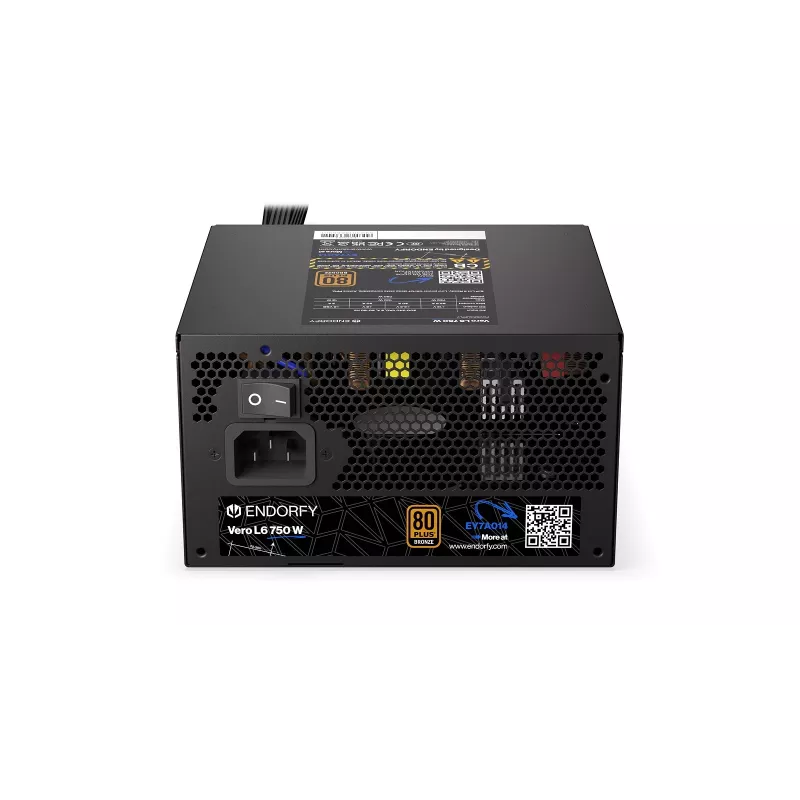 Netzteil ENDORFY Vero L6 750 W, 24-polig ATX, 80 PLUS Bronze, 120 mm Lüfter, Schwarz