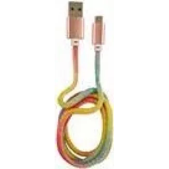 LC-POWER Kabel USB-Micro-1M-3 1m Regenbogen Glitzer, USB-A auf Micro-USB (LC-C-USB-MICRO-1M-3)