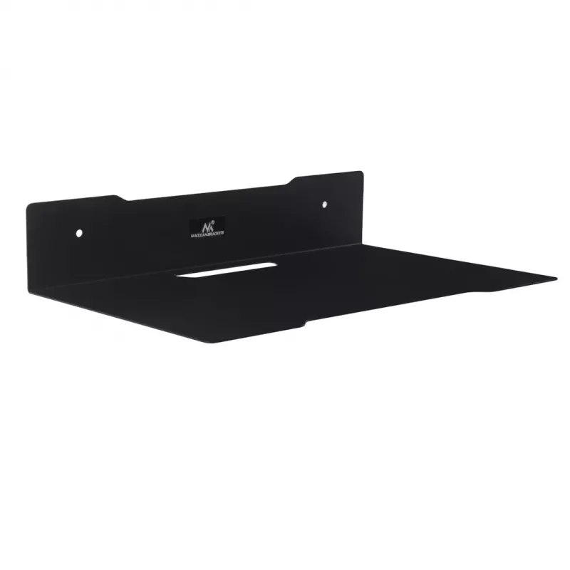Wandregal für Decoder MACLEAN MC-122, Stahl, schwarz, max. Belastung 5 kg, Lochabstand 219 mm