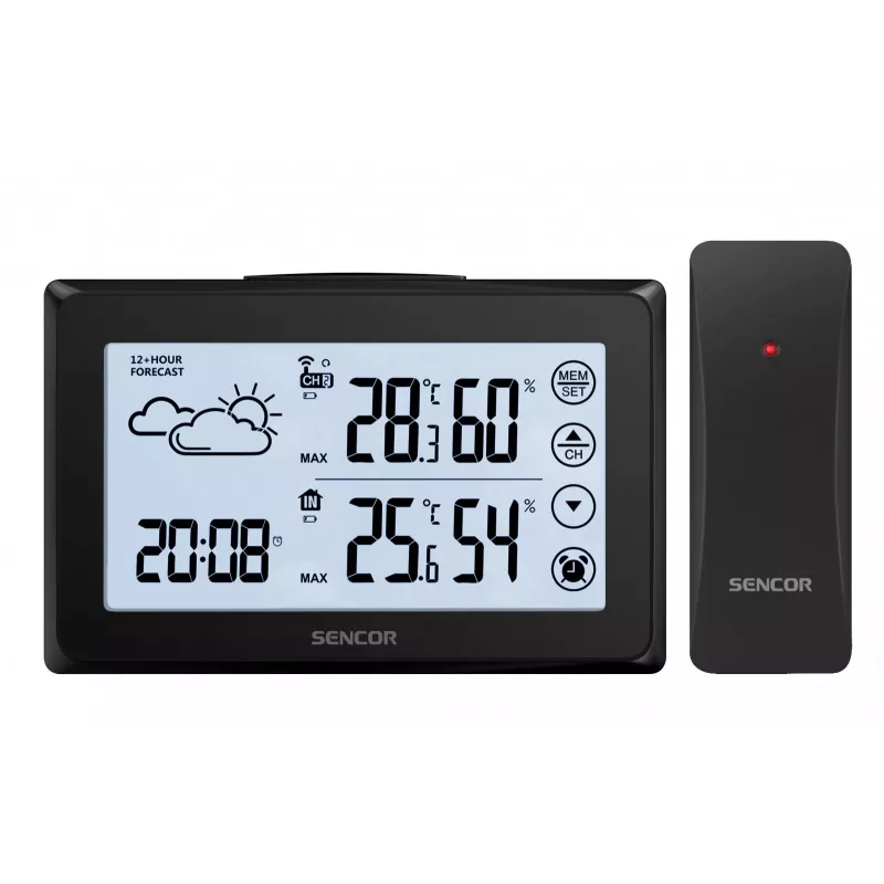 Wetterstation SENCOR SWS 2850 — Innen-/Außentemperatur & Luftfeuchtigkeit, 1 Funksensor, 433,92 MHz, Max/Min-Speicher